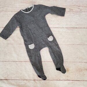 Juste Cle gray footed playsuit sleeper babygrow sz 86 (18-24m)
